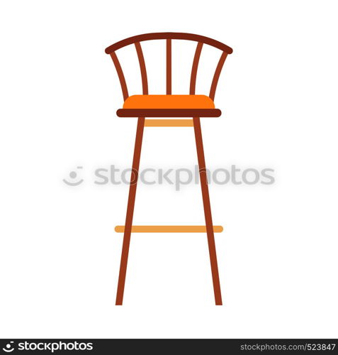 Bar chair vector icon furniture illustration seat. Stool high interior silhouette comfortable tall symbol. Cafeteria model