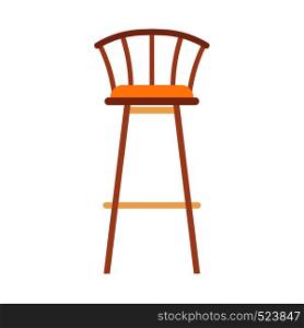Bar chair vector icon furniture illustration seat. Stool high interior silhouette comfortable tall symbol. Cafeteria model