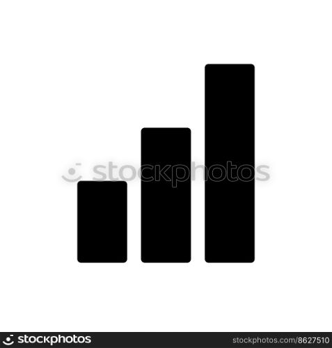 Bar chart black glyph ui icon. Data visualization tool. Business information. User interface design. Silhouette symbol on white space. Solid pictogram for web, mobile. Isolated vector illustration. Bar chart black glyph ui icon