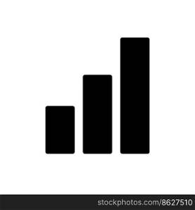Bar chart black glyph ui icon. Data visualization tool. Business information. User interface design. Silhouette symbol on white space. Solid pictogram for web, mobile. Isolated vector illustration. Bar chart black glyph ui icon
