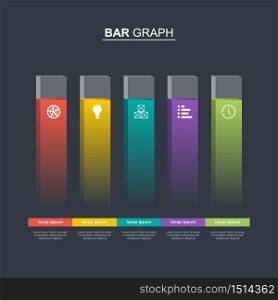 Bar Chart Graph Diagram Financial Analytic Statistical Business Infographic Illustration