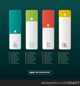 Bar Chart Graph Diagram Financial Analytic Statistical Business Infographic Illustration