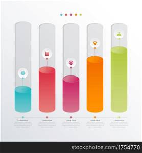 Bar Chart Graph Diagram Statistical Business Infographic Element Template