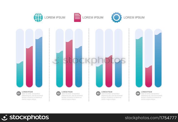 Bar Chart Graph Diagram Statistical Business Infographic Element Template