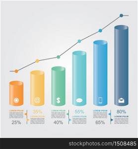 Bar Chart Graph Diagram Statistical Business Infographic Illustration