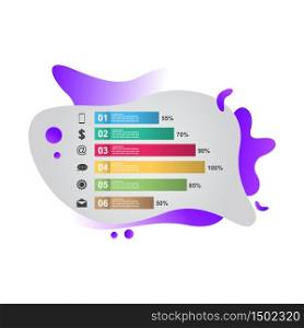 Bar Chart Graph Statistical Business Infographic in Gradient Fluid Liquid