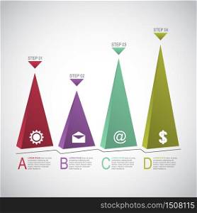 Bar Chart Graph Triangle Pyramid Statistical Business Infographic