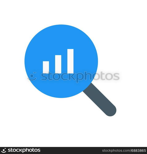 bar chart search, icon on isolated background,