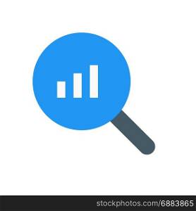bar chart search, icon on isolated background,