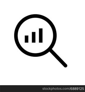 bar chart search, icon on isolated background