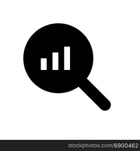 bar chart search, icon on isolated background