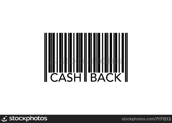 bar code cash back vector illustration white background