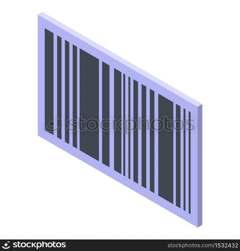 Bar code icon. Isometric of bar code vector icon for web design isolated on white background. Bar code icon, isometric style