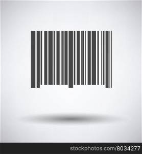 Bar code icon on gray background, round shadow. Vector illustration.