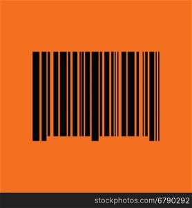 Bar code icon. Orange background with black. Vector illustration.