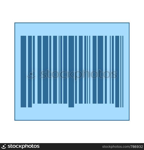 Bar Code Icon. Thin Line With Blue Fill Design. Vector Illustration.