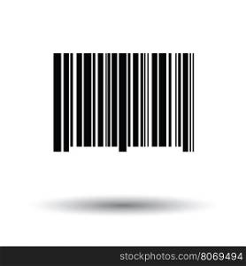 Bar code icon. White background with shadow design. Vector illustration.