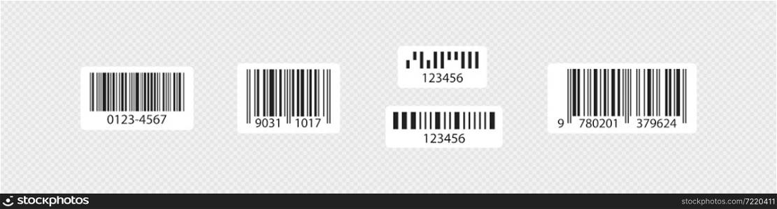 Bar code illustration. Scan sticker icon. Product number concept for your design in vector flat style.