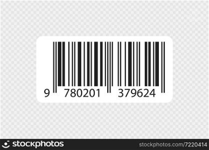 Bar code illustration. Scan sticker icon. Product number concept for your design in vector flat style.