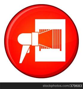 Bar code on cargo icon in red circle isolated on white background vector illustration. Bar code on cargo icon, flat style