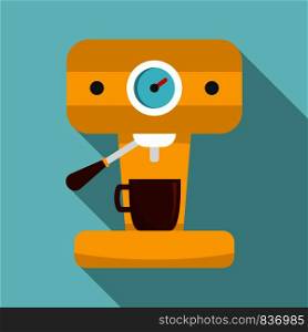 Bar coffee machine icon. Flat illustration of bar coffee machine vector icon for web design. Bar coffee machine icon, flat style