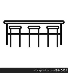 Bar counter chair icon outline vector. Cafe table. Food desk. Bar counter chair icon outline vector. Cafe table