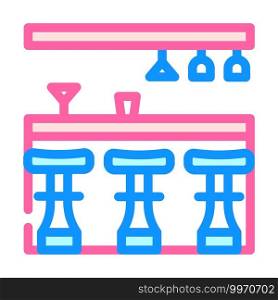 bar counter color icon vector. bar counter sign. isolated symbol illustration. bar counter color icon vector illustration flat