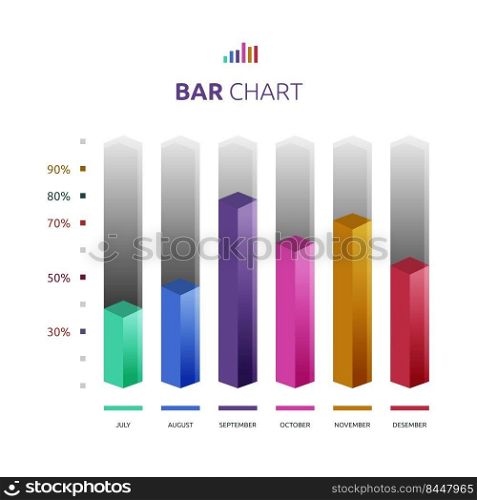 Bar Graph Chart Busi≠ss Statistic Data Infograφc Template
