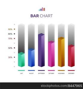 Bar Graph Chart Busi≠ss Statistic Data Infograφc Template