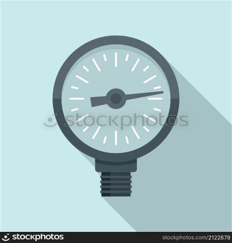 Bar manometer icon flat vector. Control device. Industrial pipe. Bar manometer icon flat vector. Control device