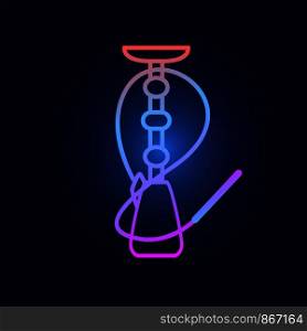 Bar neon hookah icon. Cartoon of bar neon hookah vector icon for web design isolated on white background. Bar neon hookah icon, cartoon style