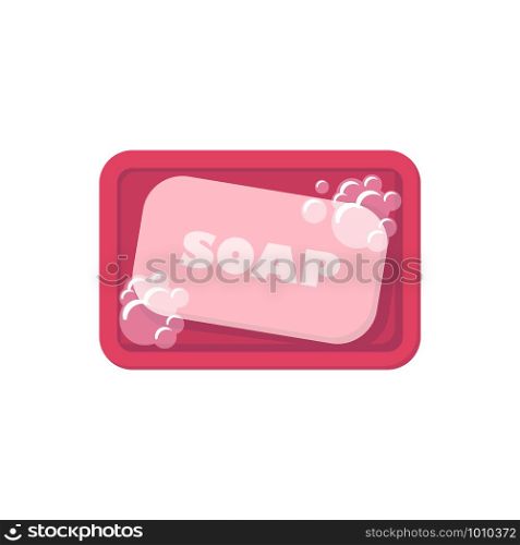 bar of soap in flat, on white background. bar of soap in flat, white background