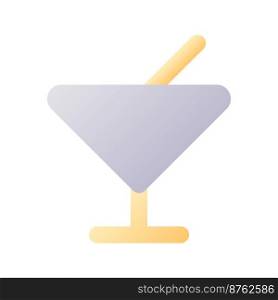 Bar pixel perfect flat gradient two-color ui icon. Drinking cocktail. Hotel. Public place. Simple filled pictogram. GUI, UX design for mobile application. Vector isolated RGB illustration. Bar pixel perfect flat gradient two-color ui icon
