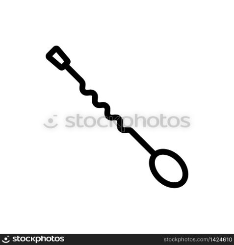 bar spoon with twisted handle icon vector. bar spoon with twisted handle sign. isolated contour symbol illustration. bar spoon with twisted handle icon vector outline illustration
