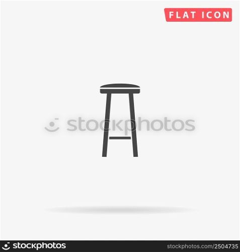 Bar Stool flat vector icon. Glyph style sign. Simple hand drawn illustrations symbol for concept infographics, designs projects, UI and UX, website or mobile application.. Bar Stool flat vector icon