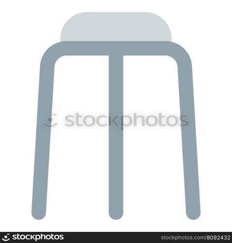 Bar stool or seat with triple long legs.