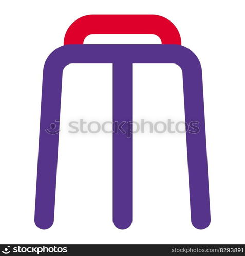Bar stool with triple long legs.