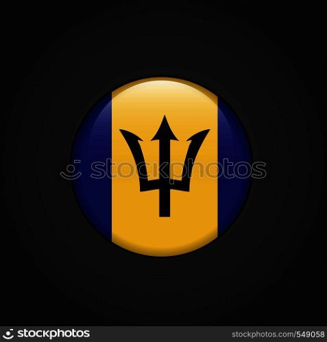 Barbados Flag Circle Button. Vector EPS10 Abstract Template background