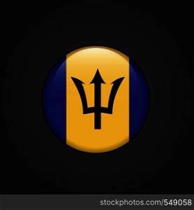 Barbados Flag Circle Button. Vector EPS10 Abstract Template background