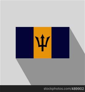 Barbados flag Long Shadow design vector