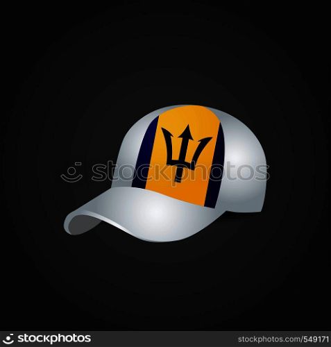 Barbados Flag on Cap. Vector EPS10 Abstract Template background