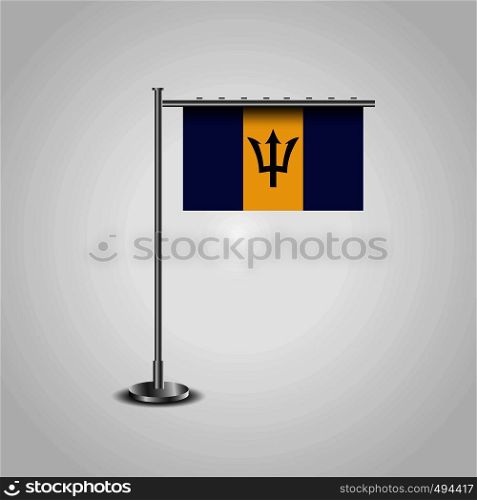 Barbados Flag Pole. Vector EPS10 Abstract Template background