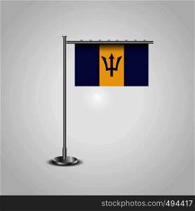 Barbados Flag Pole. Vector EPS10 Abstract Template background