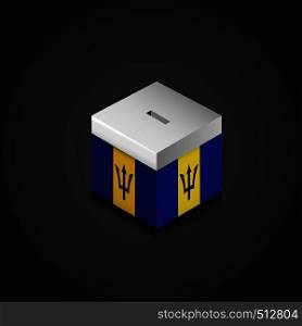 Barbados Flag Printed on Vote Box. Vector EPS10 Abstract Template background