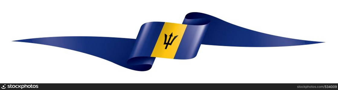 Barbados flag, vector illustration on a white background. Barbados flag, vector illustration on a white background.