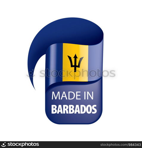 Barbados flag, vector illustration on a white background. Barbados flag, vector illustration on a white background.