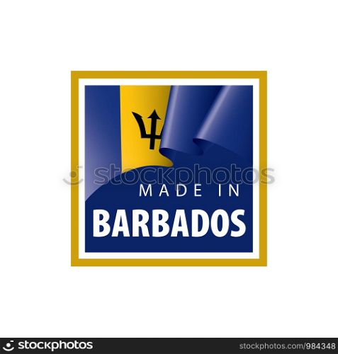 Barbados flag, vector illustration on a white background. Barbados flag, vector illustration on a white background.