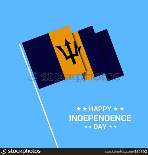 Barbados Independence day typographic design with flag vector