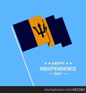 Barbados Independence day typographic design with flag vector