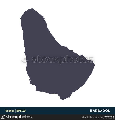 Barbados - North America Countries Map Icon Vector Logo Template Illustration Design. Vector EPS 10.